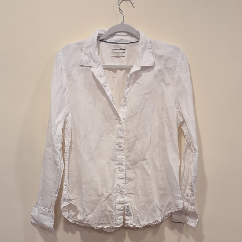 J. Crew White Fitted Button Down Shirt